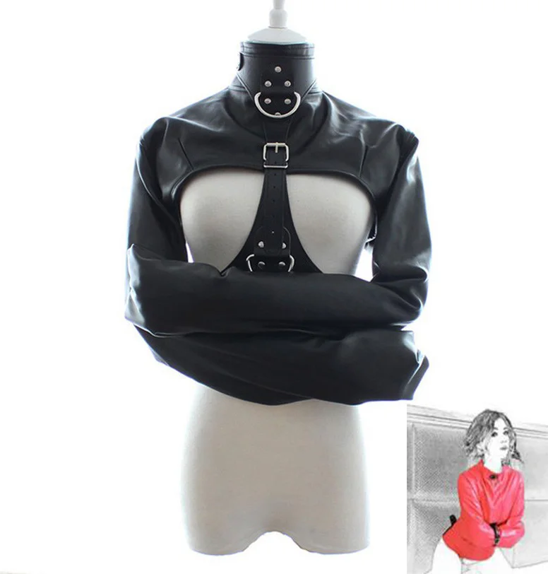 Классический прямой костюм куртки спецодежда медицинская Playe кожа Straitjacket Gimp с