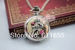

Free shipping pendants on sale 10pcs/lot Jewelry mix birdcage flowers 2017 quartz pocket watches womens necklaces fashion 2017