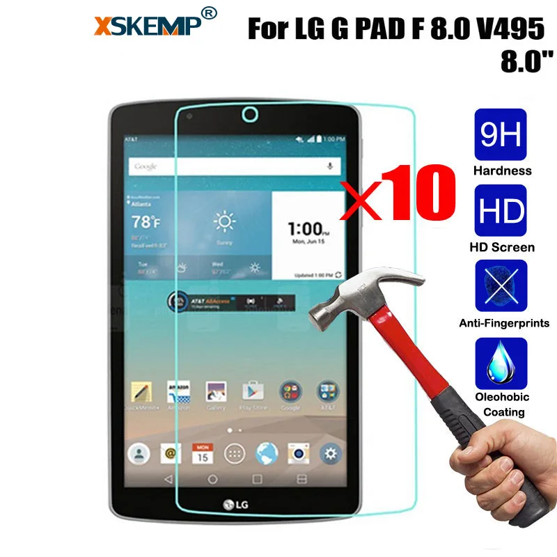 Xskemp 10 шт./лот Планшеты защитный кожух для LG G Pad F 8.0 v495 Экран протектор 9 H закаленное Стекло Плёнки тонкий царапинам кожи