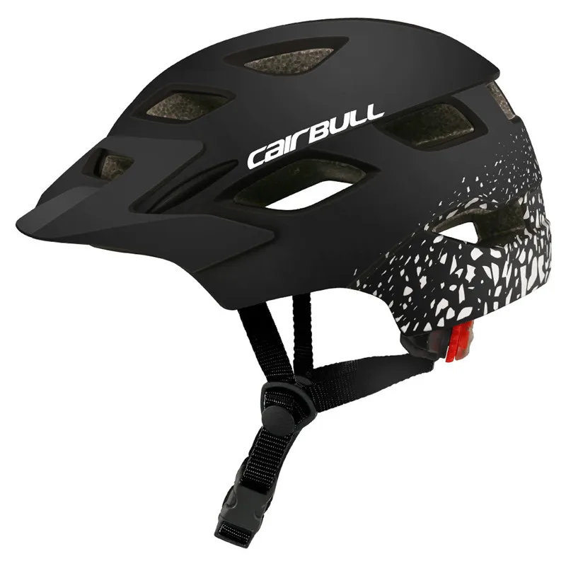 Детский велосипедный шлем с задним фонариком, Детский защитный шлем для катания на коньках, Детский велосипедный защитный шлем 50-57 см - Цвет: Черный