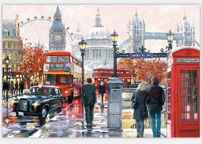 MOMEMO London Impression 1000 шт. взрослые головоломки привлекательный пейзаж 50*75 см 2D головоломки Забавные игрушки для взрослых подростков детей - Цвет: Puzzles 1000