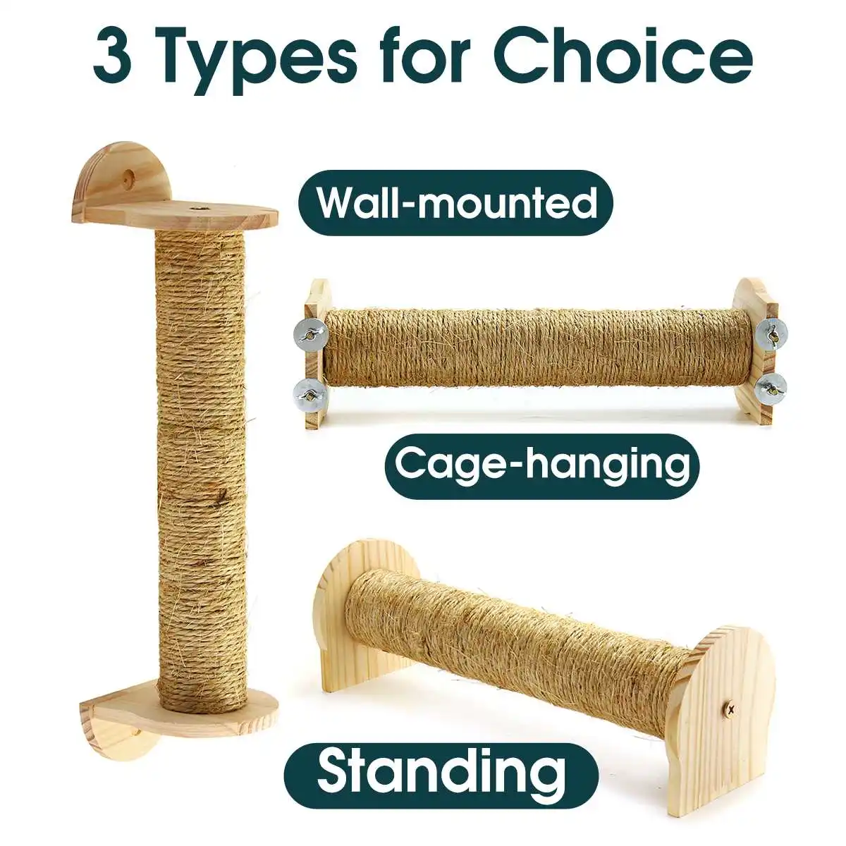 

3 Styles 1 PCS Cat Wall Scratching Post Tree Wall-Mounted Cat Sisal Shelf Pet Scratchers Board Toys Cat Climbing Frames