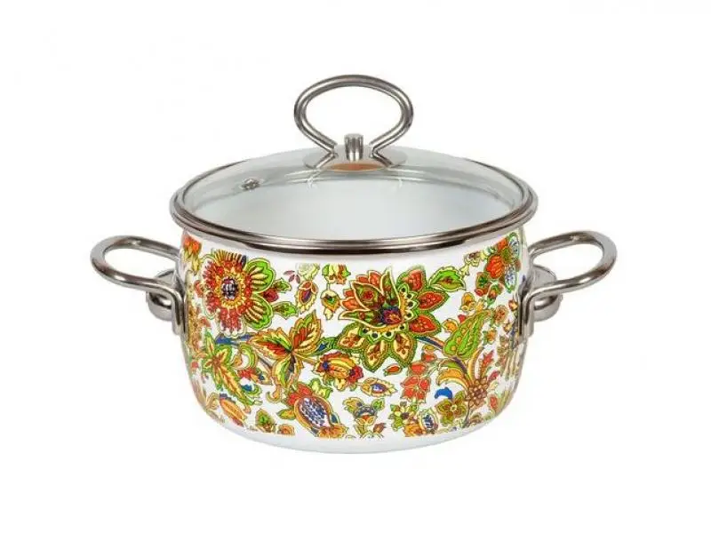 Кастрюля низкая VITROSS, Imperio, 3 л, со стеклянной крышкой, белый