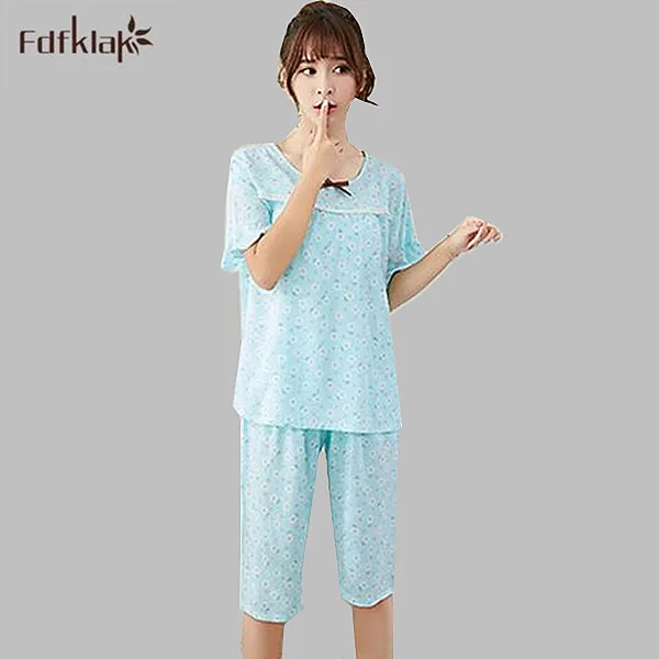 New pajamas summer short sleeve cotton pyjamas women comfortable pajama