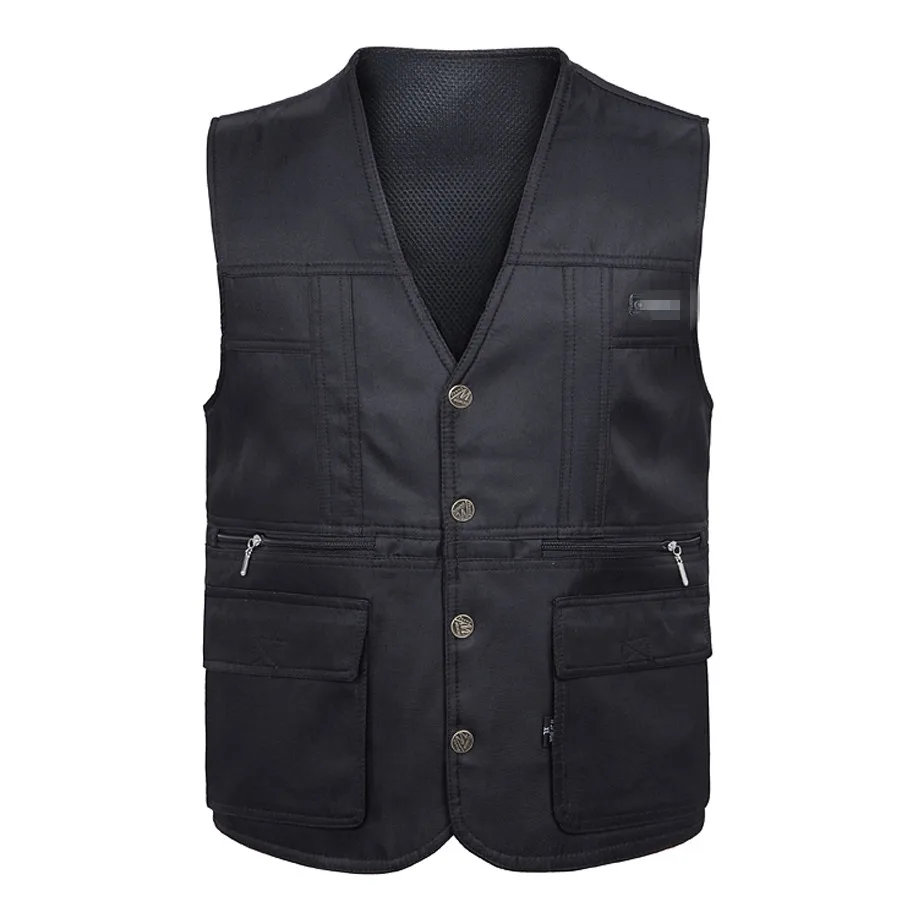 Autumn Summer Casual Men's XXL Clothes , Male Loose Journalist Vest