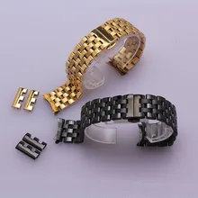 16mm 18mm 20mm 22mm 24mm stainless steel metal watchband straps black gold fashion watch bracelets accessories for men women hot