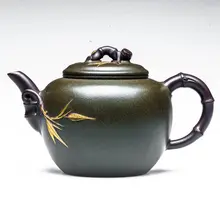 350 мл Исин аутентичный Zisha чайник ручной работы Фиолетовый caly чайник с шариковым отверстием чайный чайник Tianqing mud бамбуковый чайник