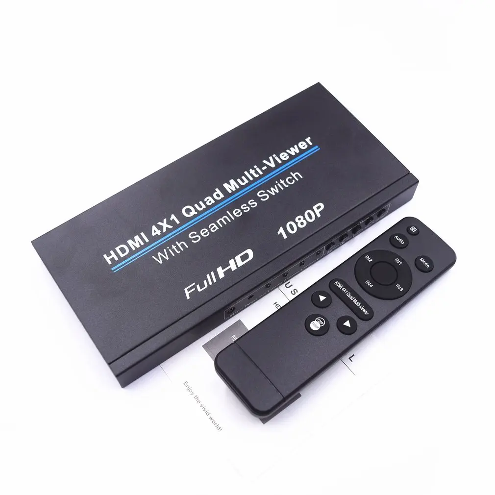 HDMI 4x1 Quad multi-просмотра Hdmi четыре сплиттер для мониторов 4x1 сплиттер четыре в одном из бесшовный переключатель черный
