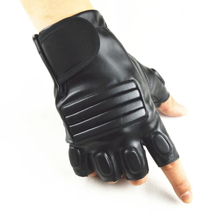 Бесплатная доставка, брендовые уличные модные перчатки из искусственной кожи, крутые перчатки для кемпинга на полпальца. распродажа