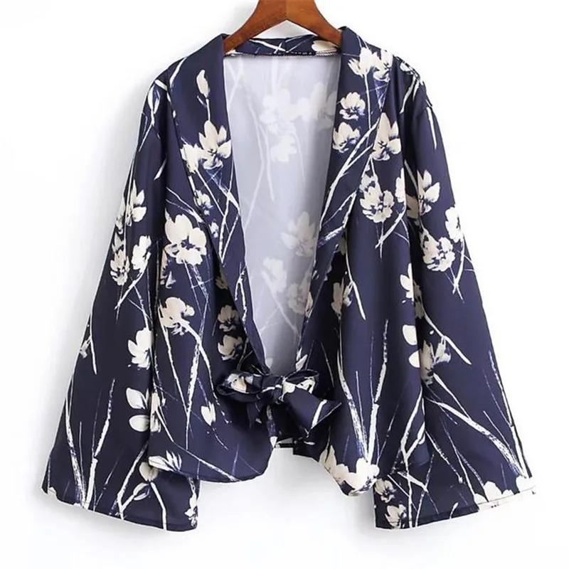 Зубчатый куртка Цветочный navy blazer feminino офисные костюм пальто с цветочным принтом