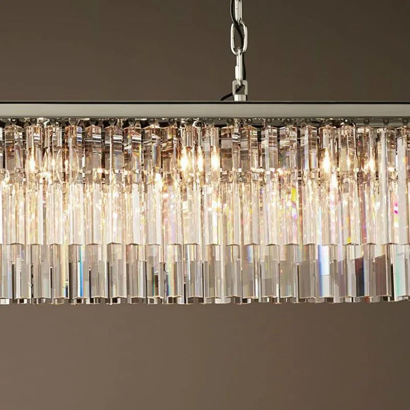 American classic crystal LED chandeliers light  rectangular foyer living room dininglighting room high quality crystal chandelie wood chandelier