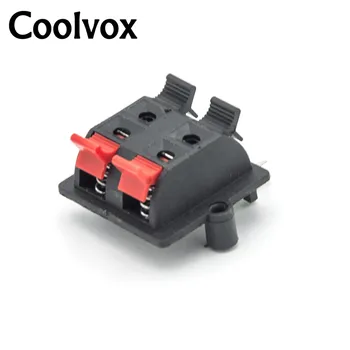 

Coolvox Row 4 Position Cable Square Speaker clip Push Type Speaker Terminals Audio Terminal Double Spring Clip Jack Plug Socket