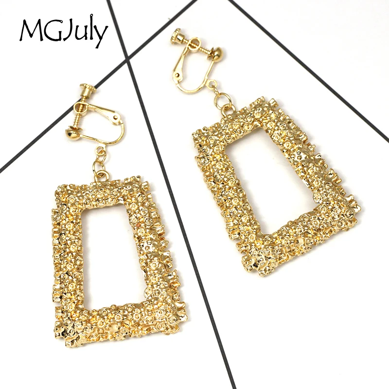 Геометрические трапециевидные металлические клипсы без пирсинга