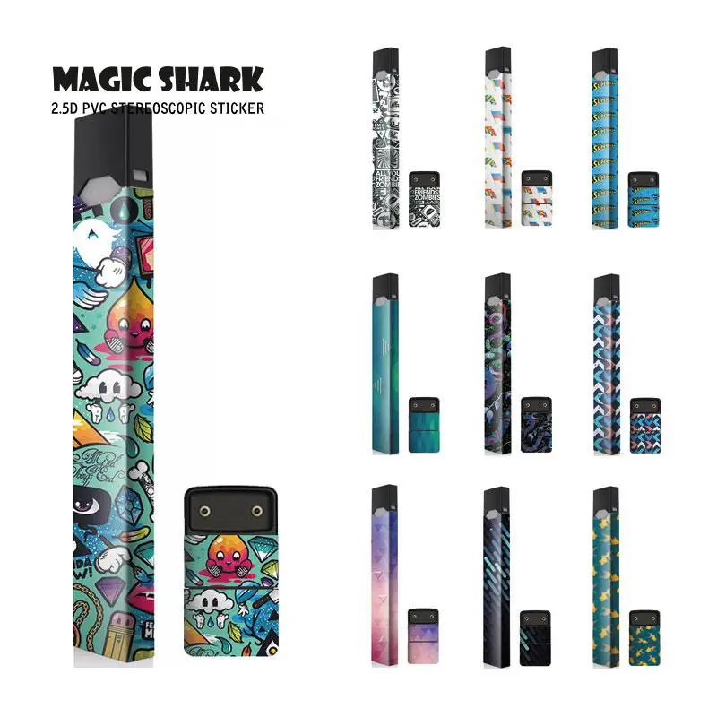 

Magic Shark Ultra Thin Dream Cartoon Sticker for Juul Label Stereo Electronic Cigarette Film Sticker Skin for Juul Cover