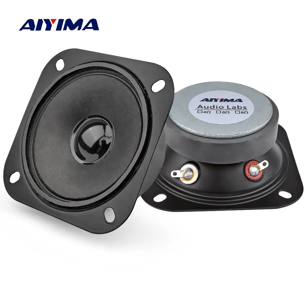 

AIYIMA 2Pcs Mini Audio Portable Sound Tweeter Speakers Column 2.5 Inch 4 Ohm 6 W 50 Magnetic Home Theater Music Loudspeaker