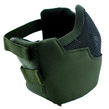 

CS gas mask field mouthguard strengthened steel mesh half face protective masks V8 Green Army fans equipment