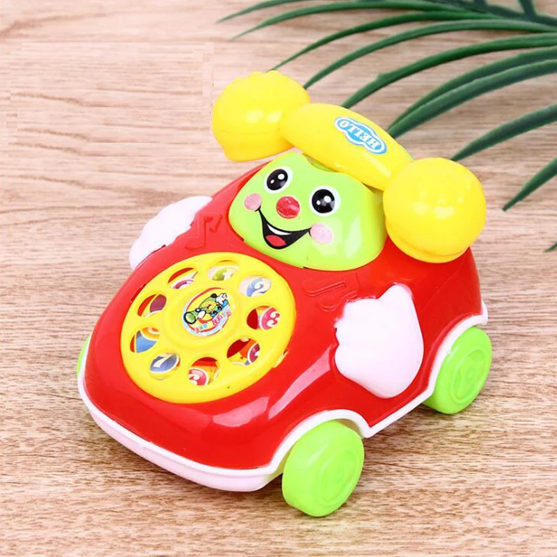 

Cartoon Phone Clockwork Baby Toys Infant Crawling Wind Up Toy Kids Educational Toy Gift Random Colors