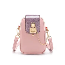 Женские маленькие сумки-мессенджеры для сотового телефона, роскошная брендовая Кожаная мини-сумка из ПВХ для девочек, милая сумка через плечо с цепочками, мягкая сумка на плечо