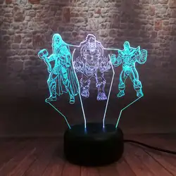 Мстители эндигра фигурка танос Модель 3D ночник светодиодный 7 смешанных цветов Изменение Света романы Тор Халк figuas игрушки