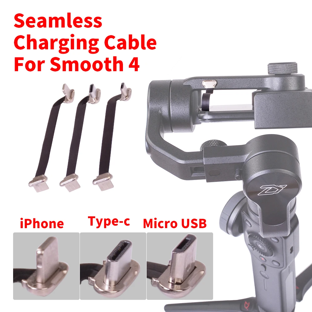 Мини-75 мм 0 пространство Zhiyun Smooth 4/3 Gimbal зарядный кабель samsung Тип C кабель для iphone 6 7 8 x Кабель с разъемом микро-usb для Android