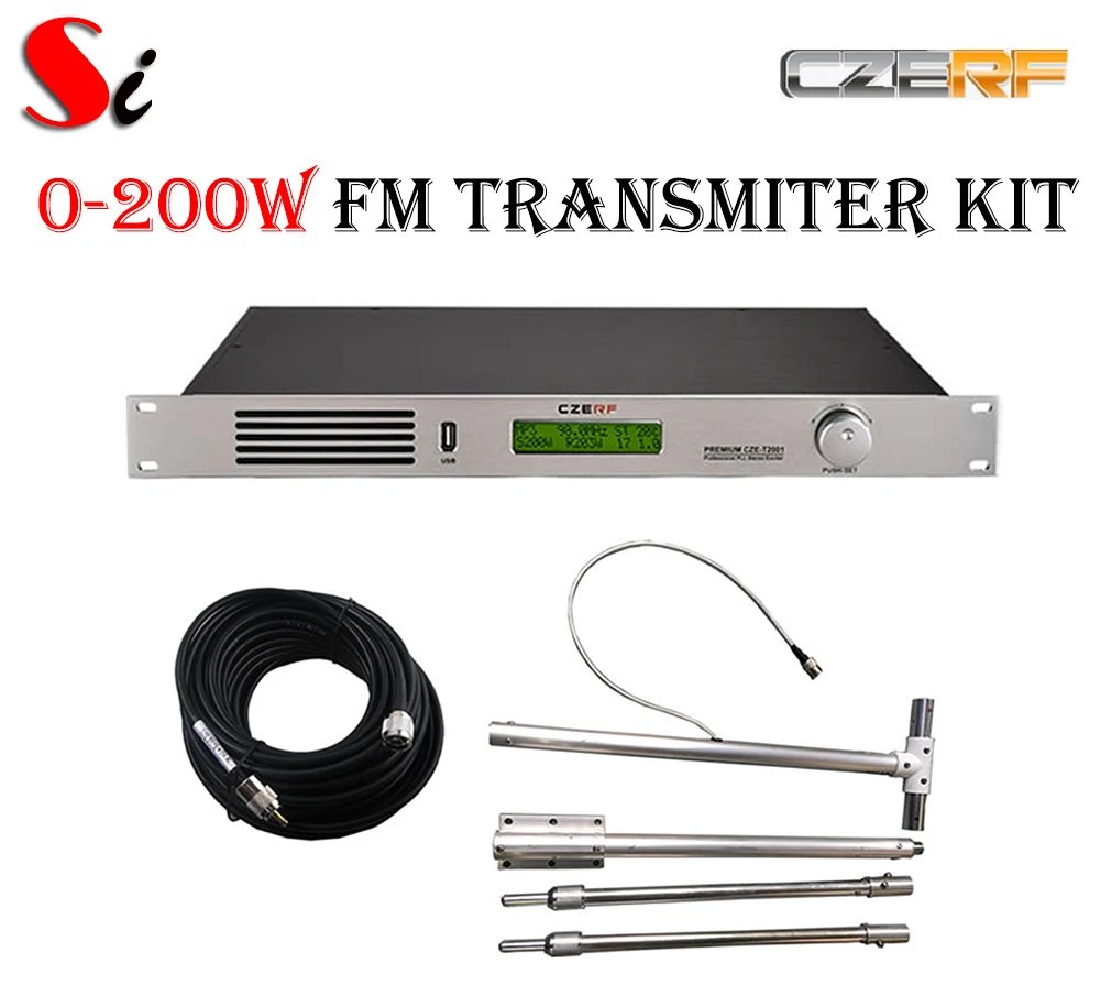 Профессиональный CZE T2001 0 200 Вт Регулируемая FM стерео передатчик hdmi прямая