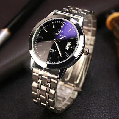 

Splendid 2017 New mens watches top brand luxury Fashion Dress Stainless Steel Watch Black Dial Waterproof lovers Casual watch