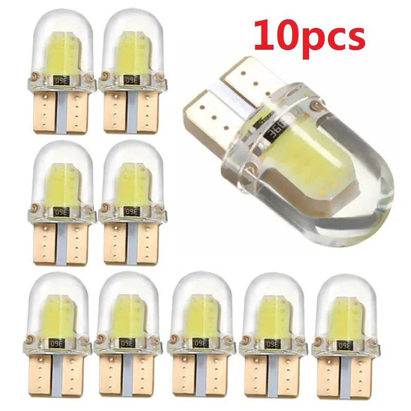 

10pcs/lots T10 194 168 W5W COB LED Car License Plate Dome Map Light Bulb White