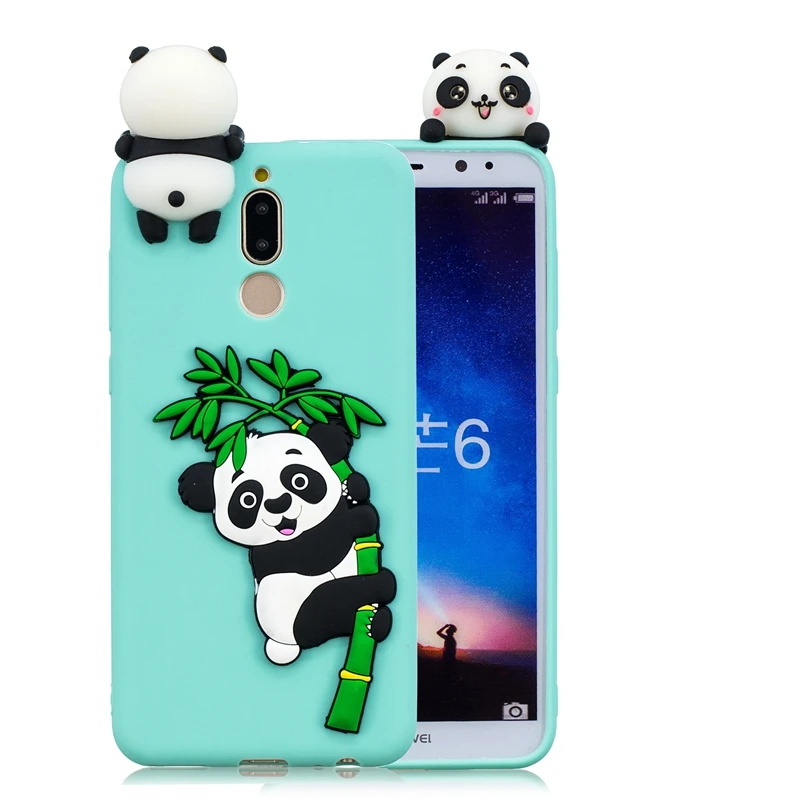 Huawei Коврики 10 Lite чехол для телефона на Nova 2i крышка 3D DIY Единорог Panda силиконовый чехол Чехлы для huawei Коврики 10 P10 Lite чехол футляр - Color: Green Panda