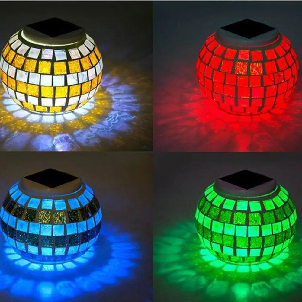 Solar Powered Mosaic Glass Ball Light 42