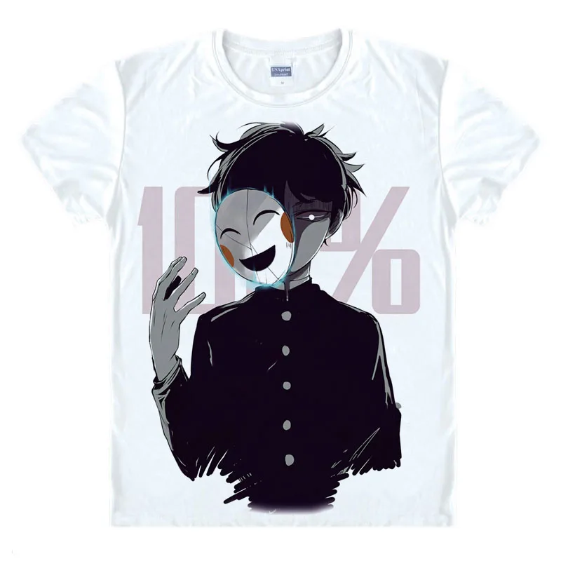 

New Anime Mobu Saiko Hyaku Mob T-shirt Mob Psycho 100 t-shirt summer cotton O-NECK Tees Tops