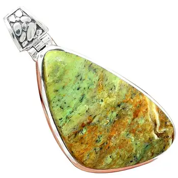 

Lovegem SERAPHINITE OPALITE Pendant 925 Sterling Silver Jewelry, 44 mm, AP2122