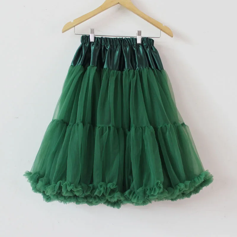 

Christmas Green Adult women tutu skirt Plus Size fluffy pettiskirt petticoat for Women Teenage Party dance Long skirt costume