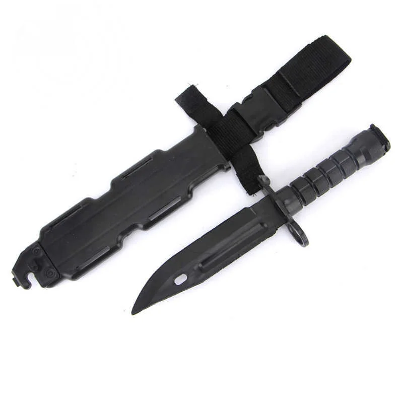 

30x3.7CM 1 PCS Military Enthusiasts Birthday Gift Plastic Toy Sword CS CF Cosplay M9 Model Rubber Dagger Tactical swords Knife