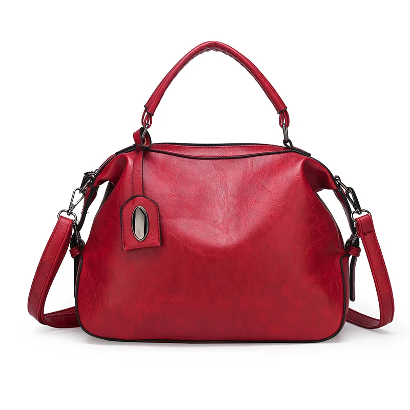

2019 vintage red women leather handbags luxury designer shoulder bags high quality brand crossbody bags for women bolso mujer