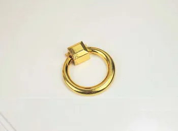 

10pcs/lot Modern European golden rings handle light circle handle small drawer handle cabinet wardrobe handle