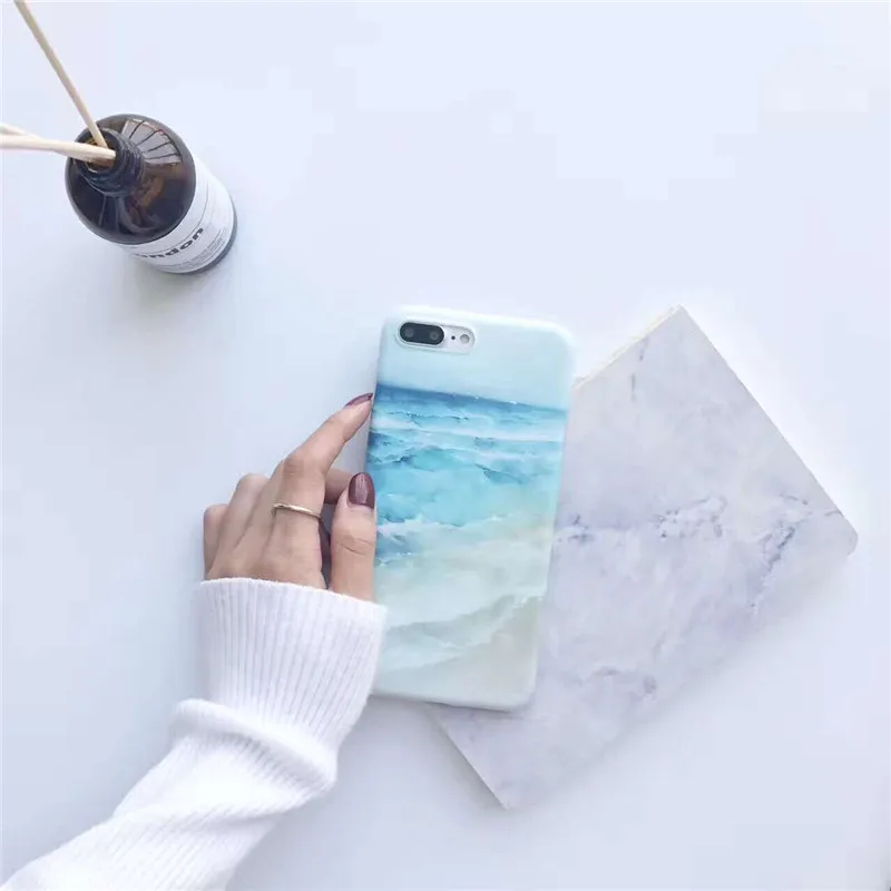 

Luxury Painting Sea Wave Surf Beach Soft Silicone Mobile Phone Case For iPhone6 6S 6plus 7 7plus Back Cover Coque For iPhone7