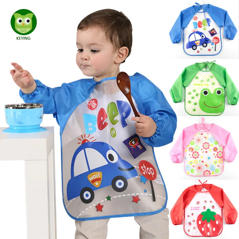 Детский непромокаемый фартук KEYING из ЭВА с длинным рукавом героями мультфильмов