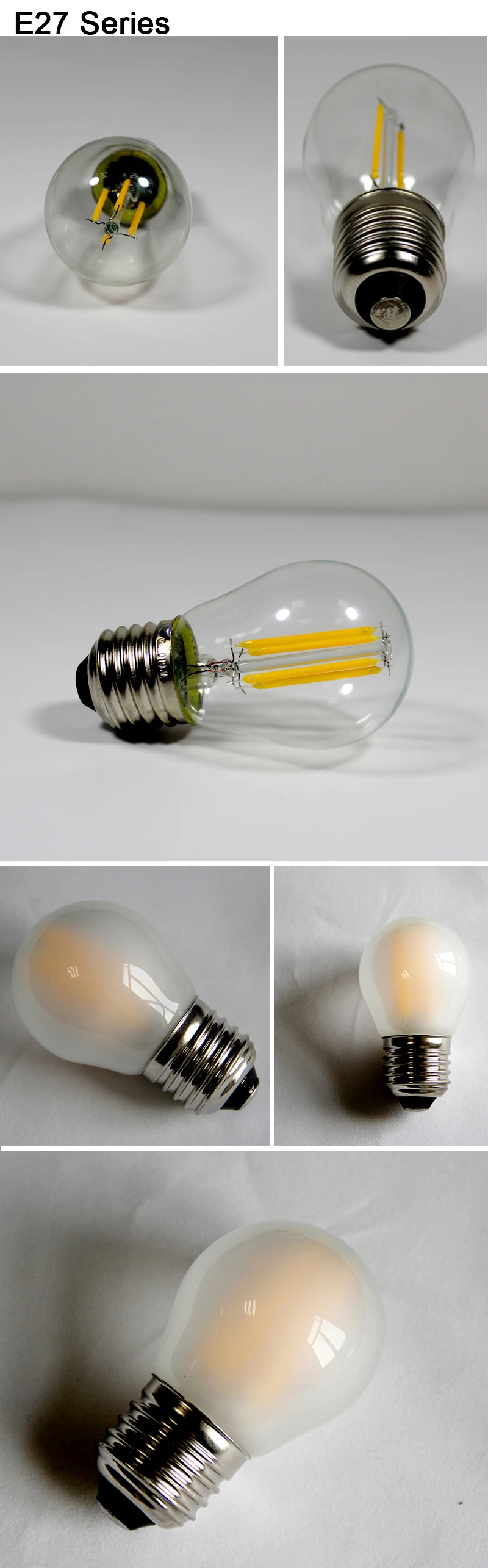 E14/E27/B22 светодиодный лампы 220V G45 теплый белый скраб Винтаж люстра типа «Свеча»), 2 Вт, 4 Вт, 6 Вт затемнения светодиодный потолочный светильник
