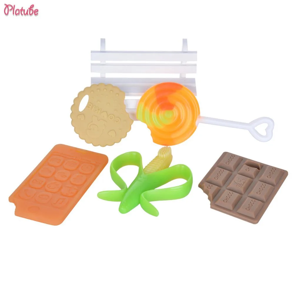 Silicone Baby Teether Biscuit Baby Chewing Toys Cookies Dental Care