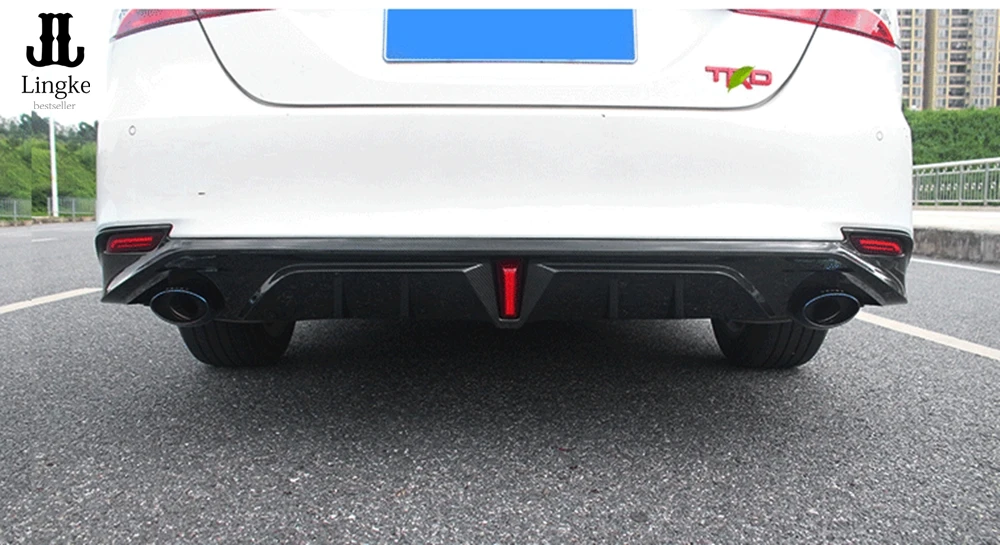 Черный глянец/углеродное волокно ABS Внешний бампер подходит задняя панель