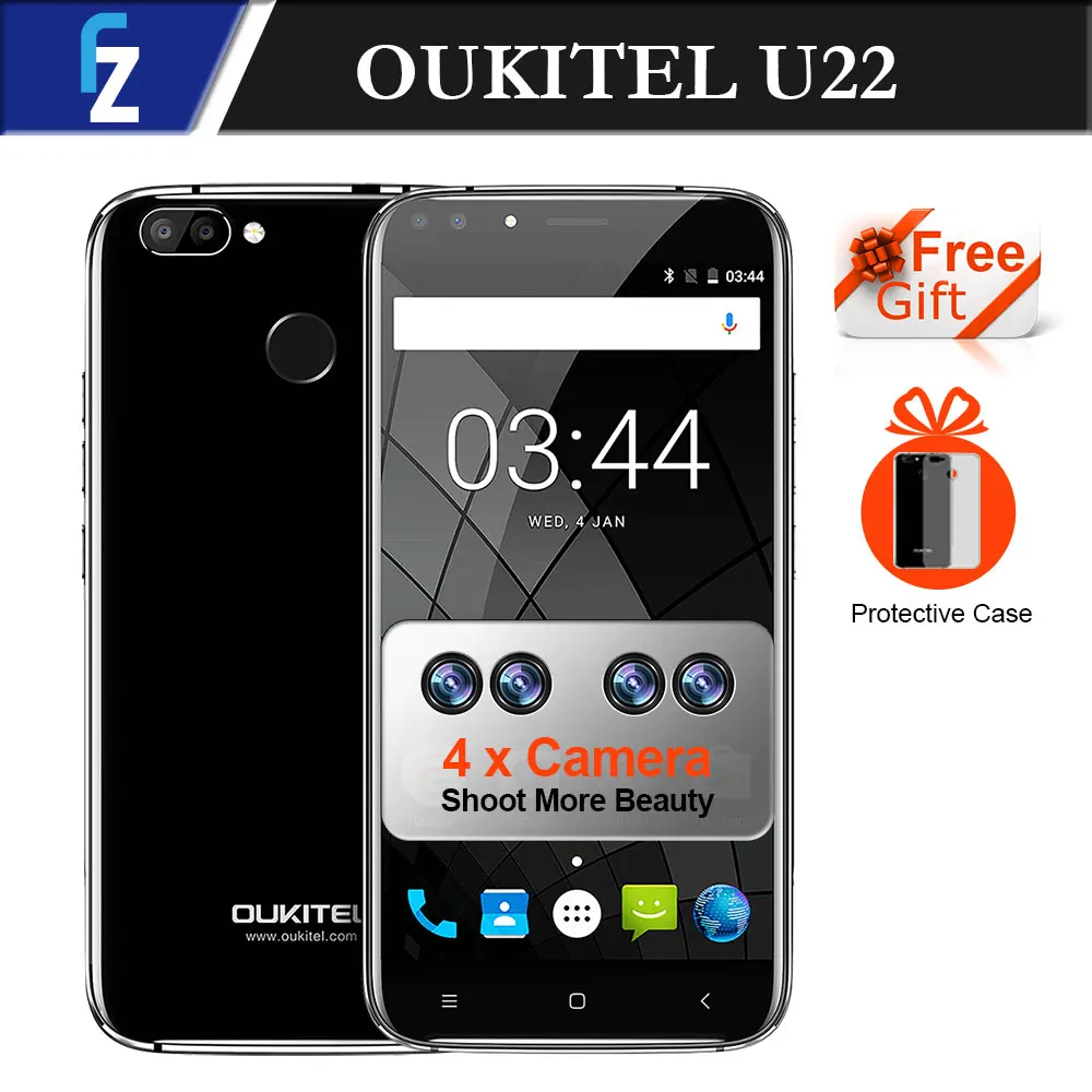 bilder für Vier Kameras! Oukitel U22 Neue Mobile 3G Smartphone 5,5 "Android 7.0 2700 mAh FHD MTK6580 Quad Core 13MP Kamera 2 GB 16 GB Touch bilder für Vier Kameras! Oukitel U22 Neue Mobile 3G Smartphone 5,5 "Android 7.0 2700 mAh FHD MTK6580 Quad Core 13MP Kamera 2 GB 16 GB Touch