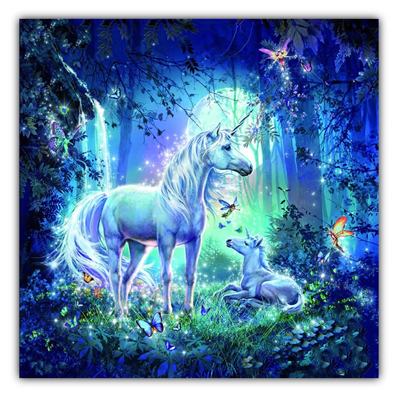 

5D DIY Diamond Mosaic Butterfly Horse Diamond Painting Animal Pattern Square Home Decoration Wall Sticker Cross Stitch Set