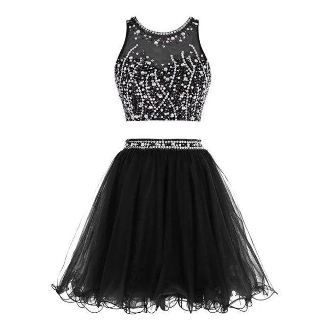 two piece little black dress