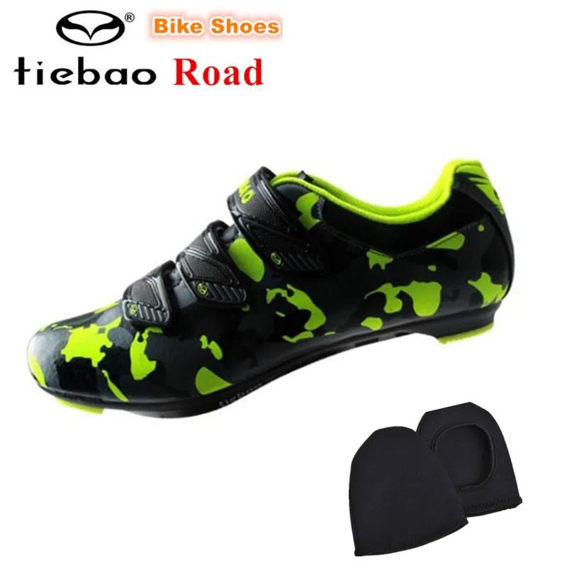 shoes add cover TIEBAO велосипедная обувь sapatilha ciclismo, велосипедная гоночная спортивная мужская велосипедная обувь, велосипедная обувь с автоматическим замком, мужские кроссовки для женщин - Цвет: shoes add cover