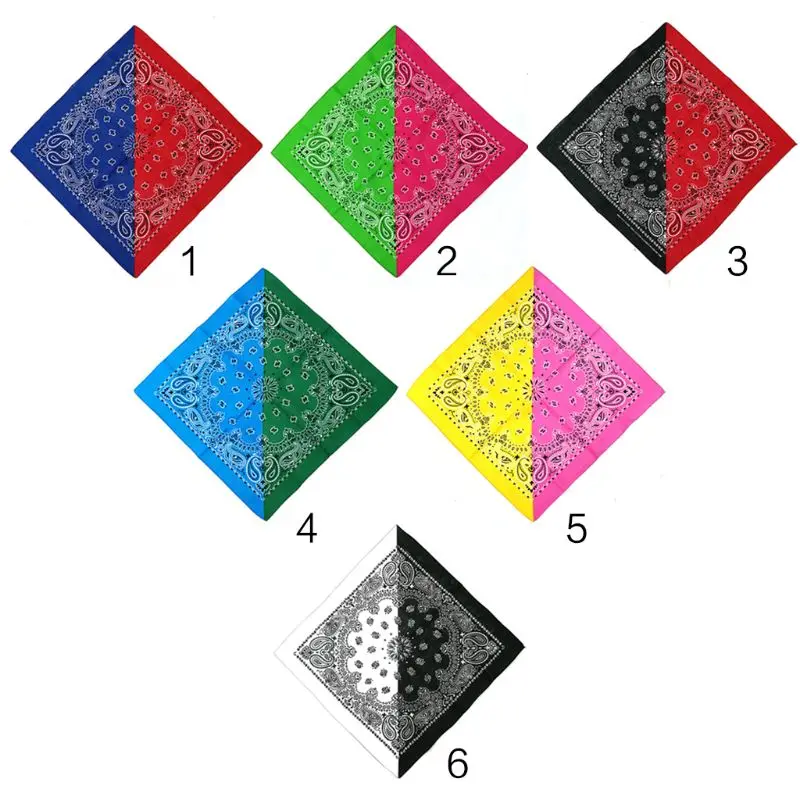 Богемский цветочный двойной цветной блок 50x50 см унисекс хлопковый Карманный квадратный шарф повязка Бандана Хип-хоп браслет на шею галстук