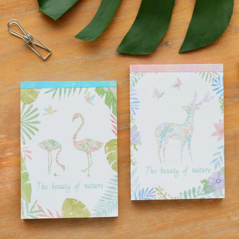 Kawaii Elk Flamingo портативный блокнот с разноцветными рисунками животных переносная