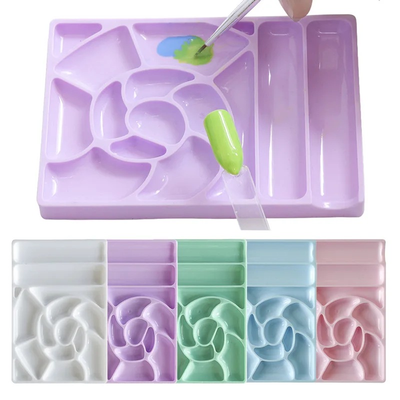 Nail Tools 5 Rectangular Painting Polish Plastic Palette Paint Pen Coloring Special Abrasives | Красота и здоровье