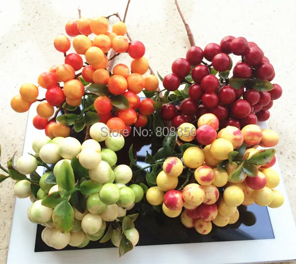

Foam Berry Fruit 10pcs Autumn Series Fake Berries 4 Color Designs for Wedding Party Centerpieces Artificial Decorative Fruit
