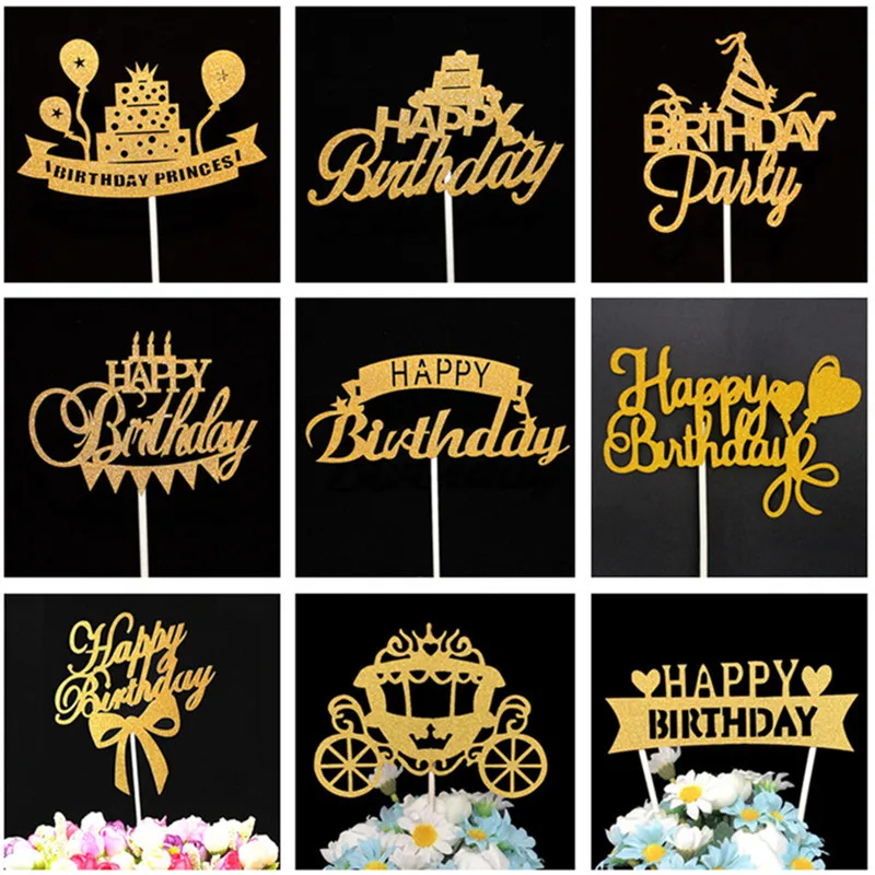 

Happy Birthday Cake Topper Birthday Party Decorations Kids Boy Cupcake Toppers Baby Shower Girl Birthday Decoration Cake Toppers