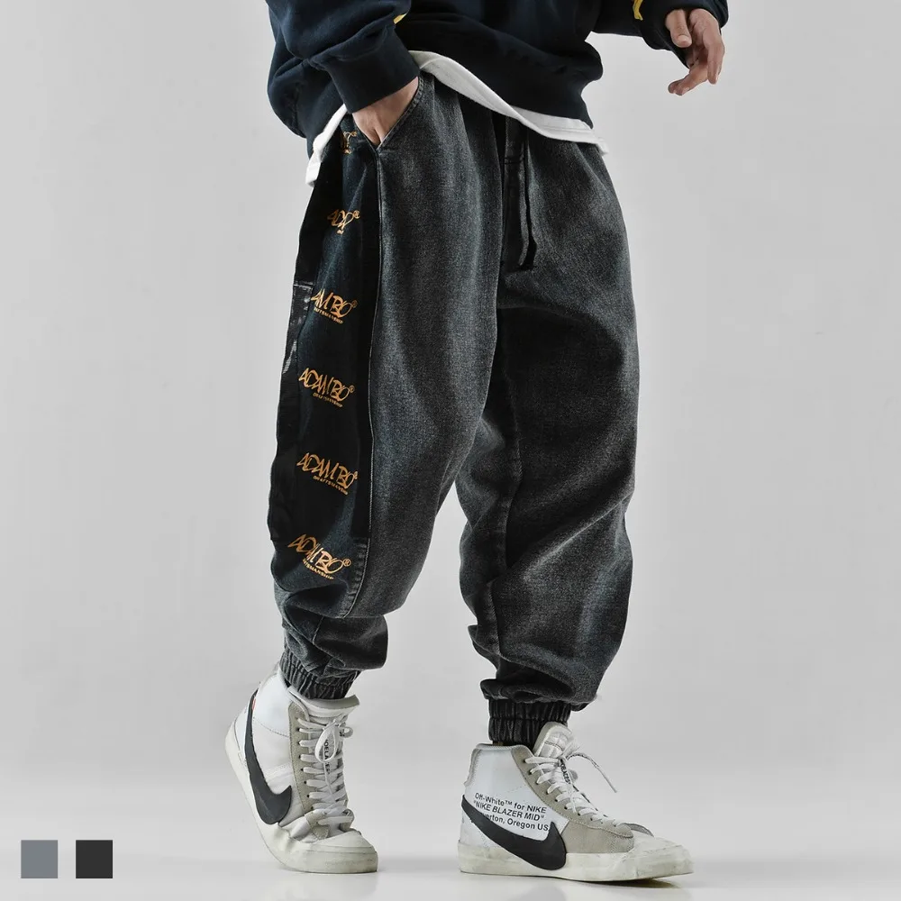 Hip Hop pantalones vaqueros impresión pantalones sueltos banda pantalones estilo occidental pantalones casuales de los hombres de la moda ropa Streetwear - AliExpress Ropa de hombre